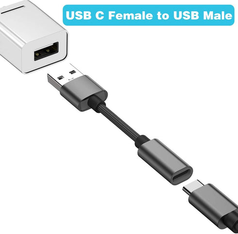 USB C Female to USB Male Adapter (2-Pack),Type C to USB A Charger Cable Adapter, Compatible with iPhone 14 13 12 11 Pro Max,iPad 2018,Samsung Galaxy Note 10 S22 S21 S20+ Plus Ultra,Google Pixel 4 3