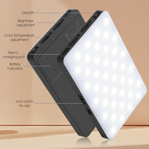 Inspack 80 3 LED Selfie Light for iPhone, Portable Phone Clip for Tiktok Video Recording, Zoom Calls Lighting Computer