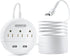 NTONPOWER Long Extension Cord 15FT, 3 Outlets 2 USB Ports, 2 Prong Power Strip with Wall Mount Adapter