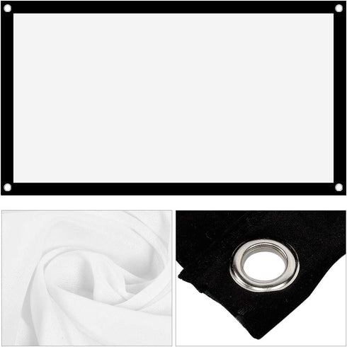 VBESTLIFE 84 Inch 16:9 Portable Projector Screen, HD Foldable Projection Screen White Thicken Outdoor Screen Movie