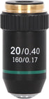 FILFEEL 20X Microscope Objective Lens, Brass Chrome Plated Achromatic Objective, Spring Device, 0.40