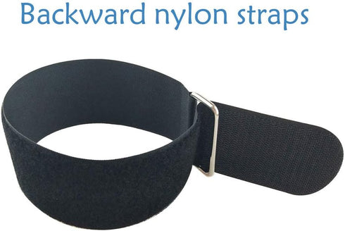 6Pcs 24" x 2" Nylon Heavy Duty Reusable Hook and Loop Cinch Straps, Adjustable Fastening Cable Straps, Black