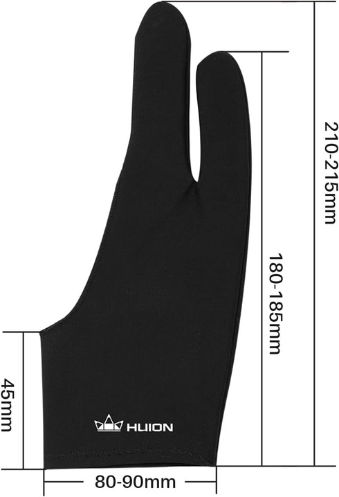 HUION Palm Rejection Artist Glove - Two-Finger Glove for Graphic Drawing Tablet, iPad, Monitor Painting