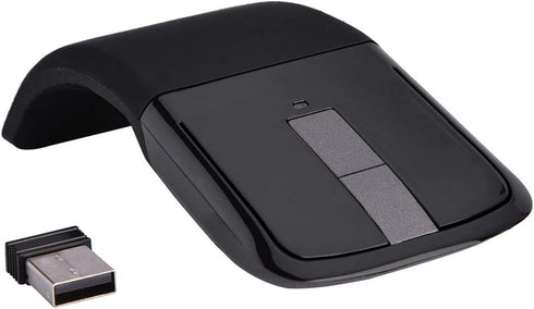 Dpofirs 2.4GHz Foldable Arc Touch Mouse, USB Receiver for Computer Notebook, Black