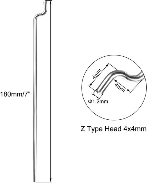 1mm 180mm (7 Inch) (Pack 20) uxcell x Steel Z Pull/Push Rods Parts for RC Airplane Plane Boat Replacement