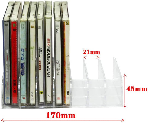 Pmsanzay Clear Acrylic CD DVD Holder, Storage Box for 14 Standard CD Cases, Media Shelf Organization