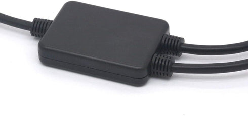 Left Angled USB Splitter Cable, 90 Deg USB 2.0 A Male to Dual Female Data Charging Adapter Cord