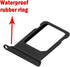 Single SIM Card Tray Holder Slot Replacement for iPhone SE 2020 / SE 2022/8 (Black) with Waterproof Rubber Ring and Eject Pin