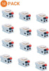 Speaker Keystone Jack – Spring Loaded Female to Female for Home Theater Wall Plates - White (12-Pack)