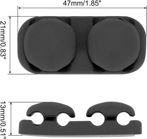 MECCANIXITY Cable Clips Organizer for Desk - 4 Slot Silicone Adhesive Wire Holders for USB Cable, Black