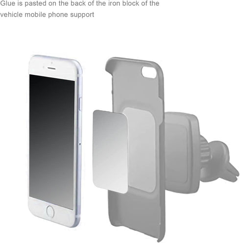 SALEX Set 16 3M Phone Metal Stickers for Magnetic Mount. Replacement of Magnet Metal Plates Inside Cell Phone Case.