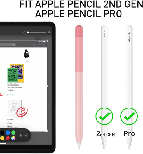 Delidigi Case for Apple Pencil Pro (2024) and Apple Pencil 2nd Generation, Gradient Color Silicone Protective Cover