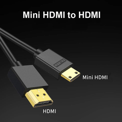 Seadream Mini HDMI to HDMI Cable - High Speed 4K 60Hz Ultra-Thin HDMI Male to Mini HDMI Male for Projector, Monitor,