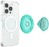 Translucent Mint PopSockets Phone Grip with MagSafe Compatibility, Wireless Charging Compatible Phone Holder.