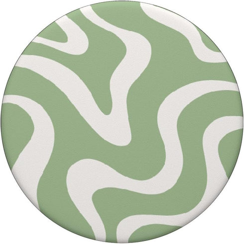 Matcha Green Retro Swirl 60s 70s Design PopSockets Standard PopGrip