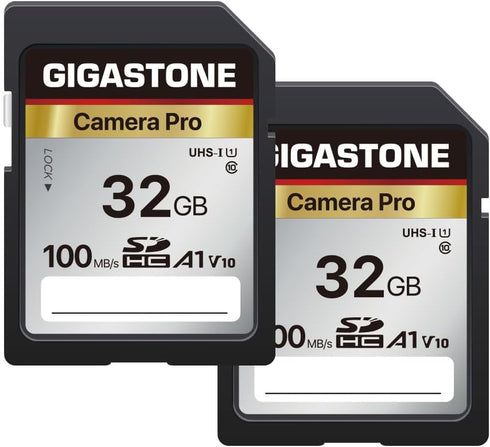 Gigastone 5-Years Data Recovery 32GB SD Card 2-Pack, Camera Pro, A1 V10 SDHC