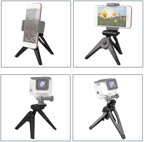 Reflex Camera 1/4''-20 Mini Portable Folding Tripod with Screw Mount Adapter - ABS Plastic Stabiliser Stand for Action