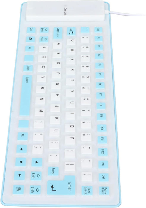Soft Silicone Keyboard, Lightweight Portable USB Wired 85 Keys Comfortable Keyboard for PC Notebook (Blue)