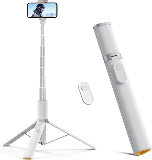 TODI 63" Phone Tripod, Extendable Selfie Stick with Wireless Remote and Phone Holder,