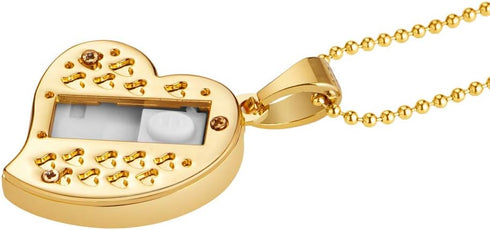 USB Flash Drive, Diamond Heart 32GB USB2.0 Waterproof Memory Stick, Date Storage Pendrive Thumb Drive (Gold Heart)