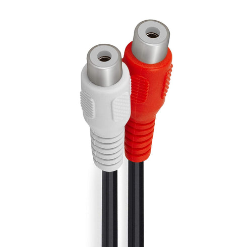 Cmple - One RCA Mono Male to Two RCA Stereo Female Y-Cable, Speaker Splitter Adapter