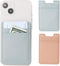 2-Pack Phone Wallet, Leather Adhesive Card Holder for Back of Phone Case, Pink and Blue for iPhone and Android
