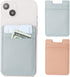 2-Pack Phone Wallet, Leather Adhesive Card Holder for Back of Phone Case, Pink and Blue for iPhone and Android