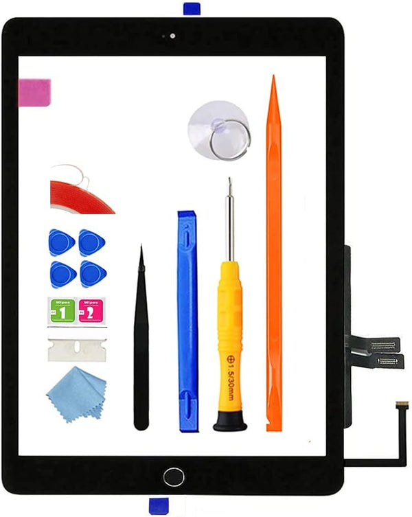 A1893 A1954 Screen Replacement Kit for iPad 6 (6th Gen) - Digitizer Touch Glass 9.7 inch 2018 with Home Button