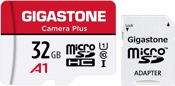 Gigastone Micro SD Card 32GB, Camera Plus, MicroSDHC Memory Card for Video Camera, Full HD, with Adapter