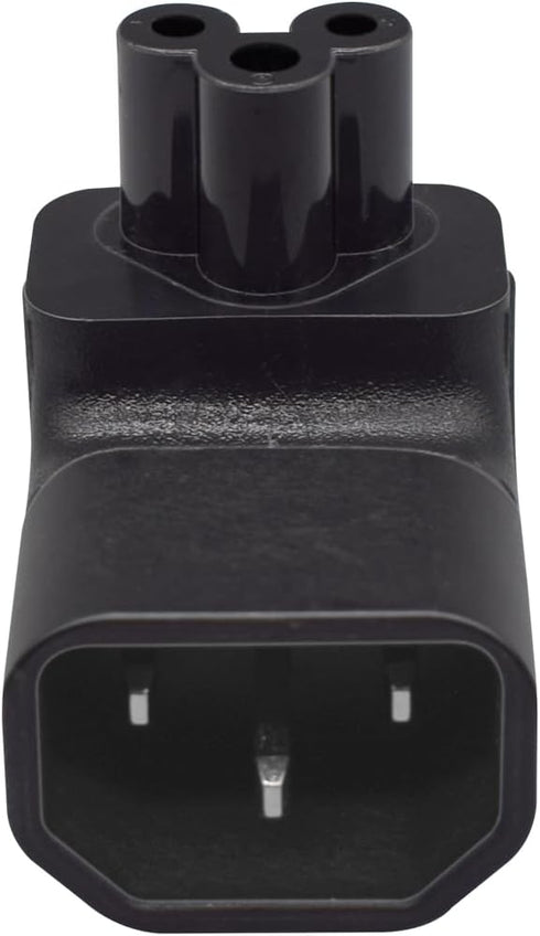 TEWOXIN 2PCS IEC320 C14 C5 10A 250V, (2PCS C14 C5 Up Bend to Power Adapter Converter, for Laptop, Computer Monitor, TV