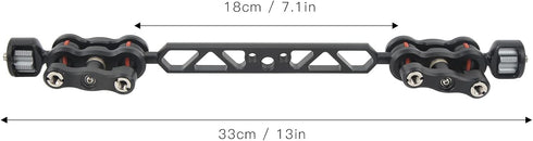 KIMISS 13in Articulating Arm Camera Mount, Adjustable CNC Aluminum Alloy with 1/4" and 3/8" Thread for Microphone