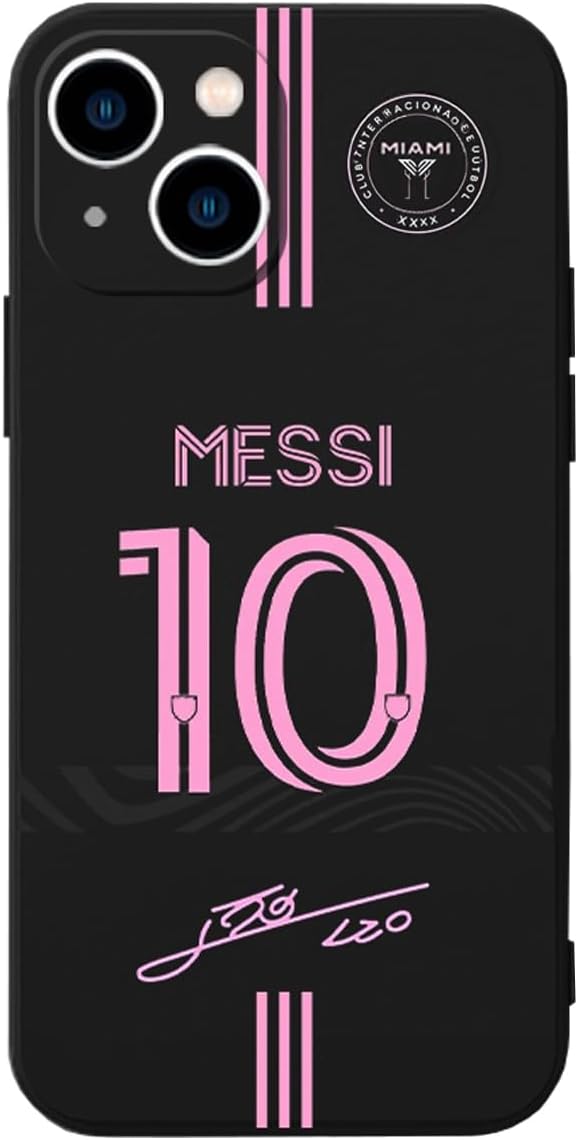 ZERMU Lione%l Mess%i Super Soccer Star Miam-i #10 Case for iPhone 14 Plus, Full Protection Soft Silicone TPU Shock