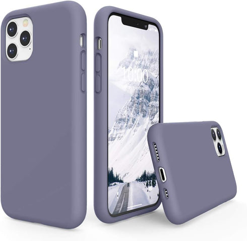 SURPHY iPhone 11 Pro Case, Thickened Liquid Silicone, 5.8 inches, with Microfiber Lining, Lavender Gray
