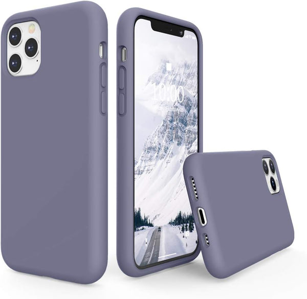 SURPHY iPhone 11 Pro Case, Thickened Liquid Silicone, 5.8 inches, with Microfiber Lining, Lavender Gray