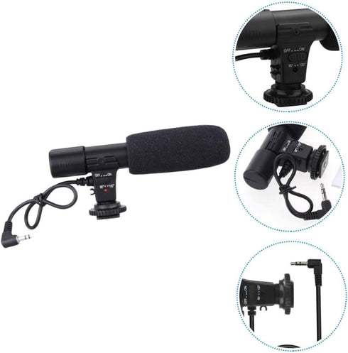 KONTONTY 1pc Interview Microphone for Camera Camcorder and Phone Lightweight Design Compatible Devices for Vloggers