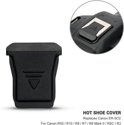 JJC 2Pack Hot Shoe Cover Cap Protector for Canon EOS R50 R10 R8 R7 R6 Mark II R5C R3 Camera, Replaces Canon ER-SC2 Hot Shoe Cover
