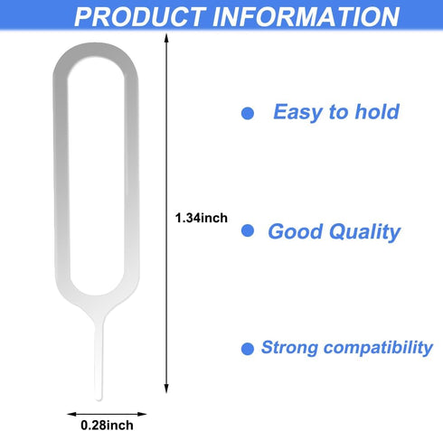 AYWFEY 10 Pcs Sim Card Tray Removal Tool, Sim Card Pin, Sim Card Tool, Compatible with All iPhone, Samsung, HTC