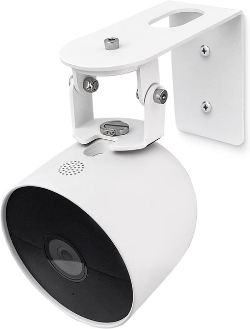 Metal Wall Mount Holder for Google Nest Cam Battery Indoor/Outdoor, 360 View Anti-Drop Bracket Mounting Kit - White