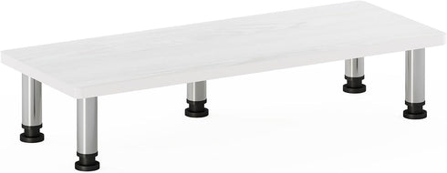 Furinno Turn-N-Tube Monitor Stand - White Oak with Stainless Steel Tubes