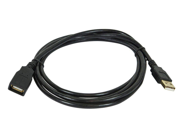 Monoprice USB 2.0 Type-A Male to Female Extension Cable, Gold Plated, 15 Feet, Black, 28/24AWG