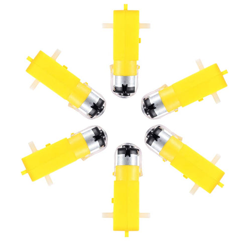 6 PCS DC Electric Motor, 3V-6V Dual Shaft Geared TT Magnetic Gearbox Engine for DIY Arduino Smart Car