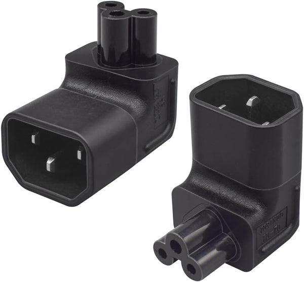 TEWOXIN 2PCS Up Bend IEC320 C14 to C5 Power Adapter Converter, 10A 250V,