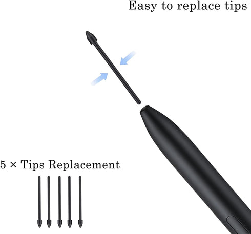 Galaxy Book4 360 / Book4 Pro 360 S Pen Replacement for Samsung Galaxy Book4 360, Book4 Pro 360 Stylus (Black)