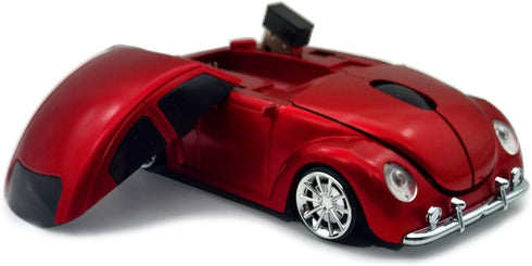 TDRTECH Wireless Mouse, Cool Sports Car Shaped 2.4GHz Optical Gaming Mouse for PC and Laptop, Red