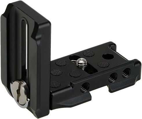 Fotodiox Exxy Omni Jr. Universal L-Bracket for Smaller Mirrorless Cameras, All Metal Black Hand Grip for Quick Releases