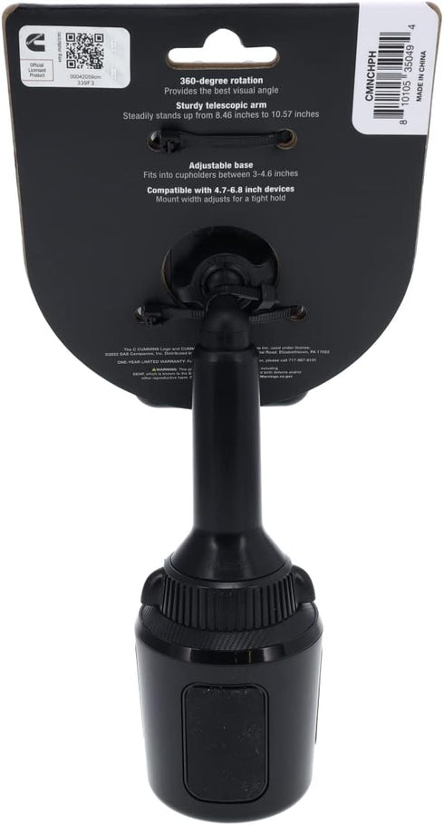 Cummins Cup Phone Holder for Car or Truck, Adjustable Phone Mount for Cell Phone, Black