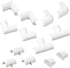 D-Line Small Cable Raceway Accessory Pack, 13 Accessories Included, 0.78in x 0.39in Cord Cover Lengths, White