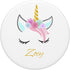 Zoey Name Gift White Personalized Unicorn PopSockets Grip and Stand for Phones and Tablets