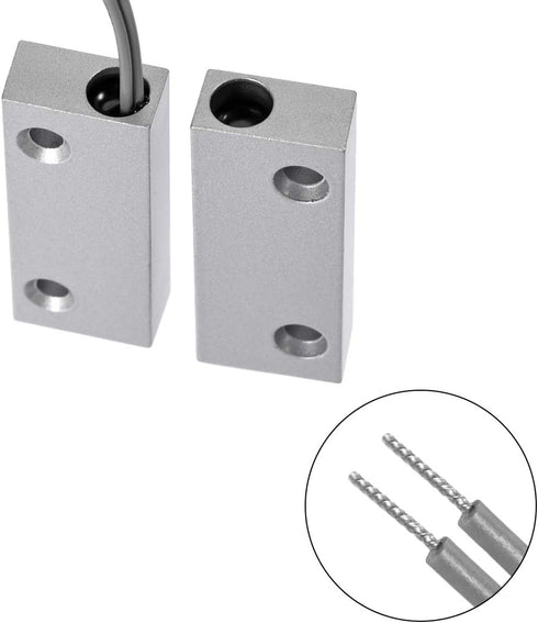 uxcell Rolling Door Contact Magnetic Reed Switch Alarm with 2 Wires for N.C. Applications (MC-52, 2 Set)