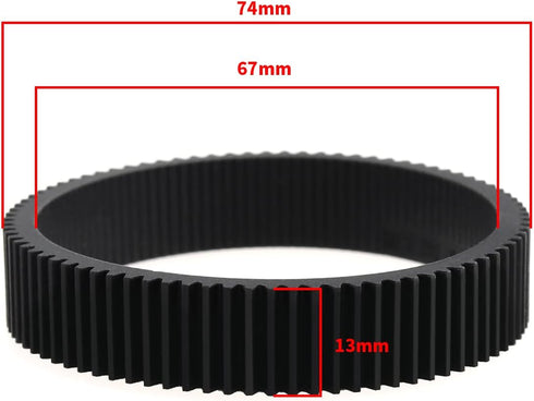 The Lord of the Tools Focus Gear Ring for 67-74mm Diameter Lens, 360° Rotation Video Camera Accessories